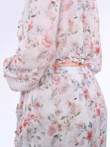 MAXIVESTIDO FULL BOBOS DOBLE PRETINA FLORES ROSAS