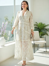 MAXIVESTIDO FULL BOBOS CON PRETINA CREMOSO (O)