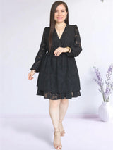 VESTIDO CORTO 2 CAPAS NEGRO