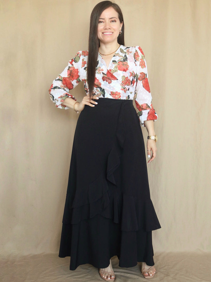 MAXIFALDA VUELOS PEQUEÑOS COLOR ENTERO