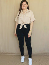 CAMISA OVERSIZE CON LAZOS