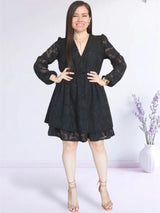 VESTIDO CORTO 2 CAPAS NEGRO