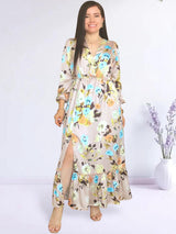 MAXIVESTIDO 2 TIEMPOS ESTAMPADO NUDE