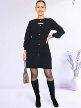 VESTIDO CORTO BOTONES CORTE A IMPORTADO