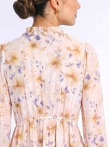 MAXIVESTIDO FULL BOBOS CON PRETINA FLORES BEIGE