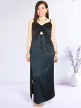 MAXIVESTIDO TIRAS CON PRESILLAS NEGRO ENTERO