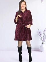 VESTIDO CORTO CAPA CAMISERO GAMUZADO