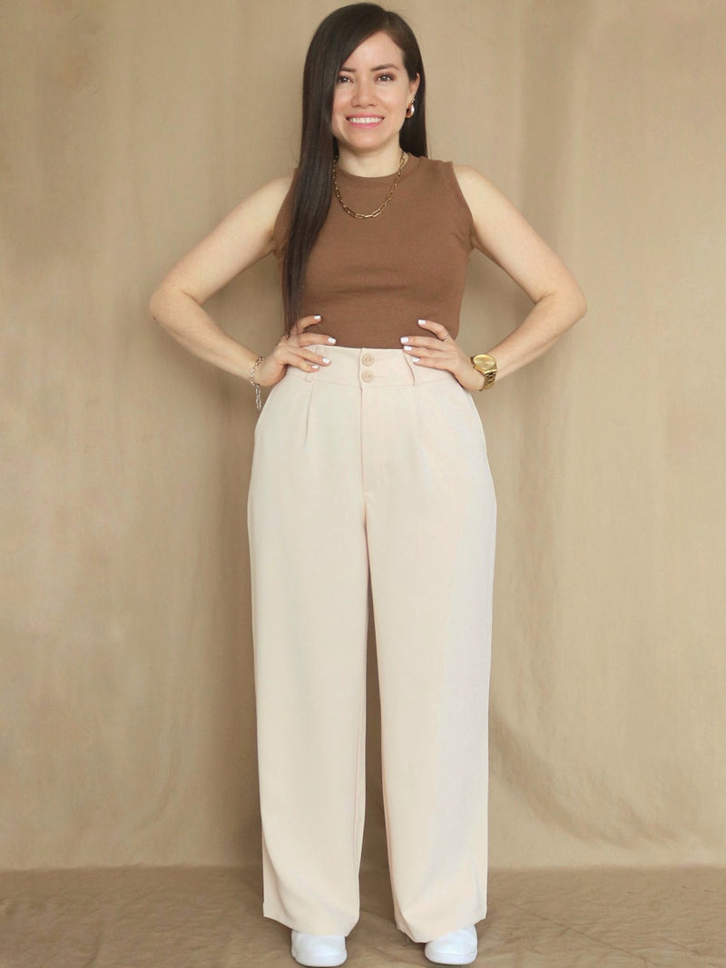 PANTALÓN PALAZO CON ELÁSTICO