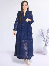 MAXIVESTIDO FULL BOBOS CON PRETINA AZUL