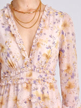 MAXIVESTIDO FULL BOBOS CON PRETINA FLORES BEIGE