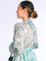 MAXIVESTIDO FULL BOBOS CON PRETINA ESTAMPADO VERDE