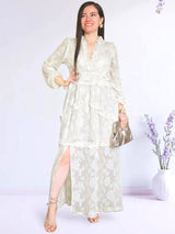 MAXIVESTIDO FULL BOBOS CON PRETINA CREMOSO (O)