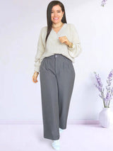 PANTALÓN PALAZO SASTRE RAYAS