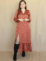 MAXIVESTIDO 2 TIEMPOS ESTAMPADO LACRE