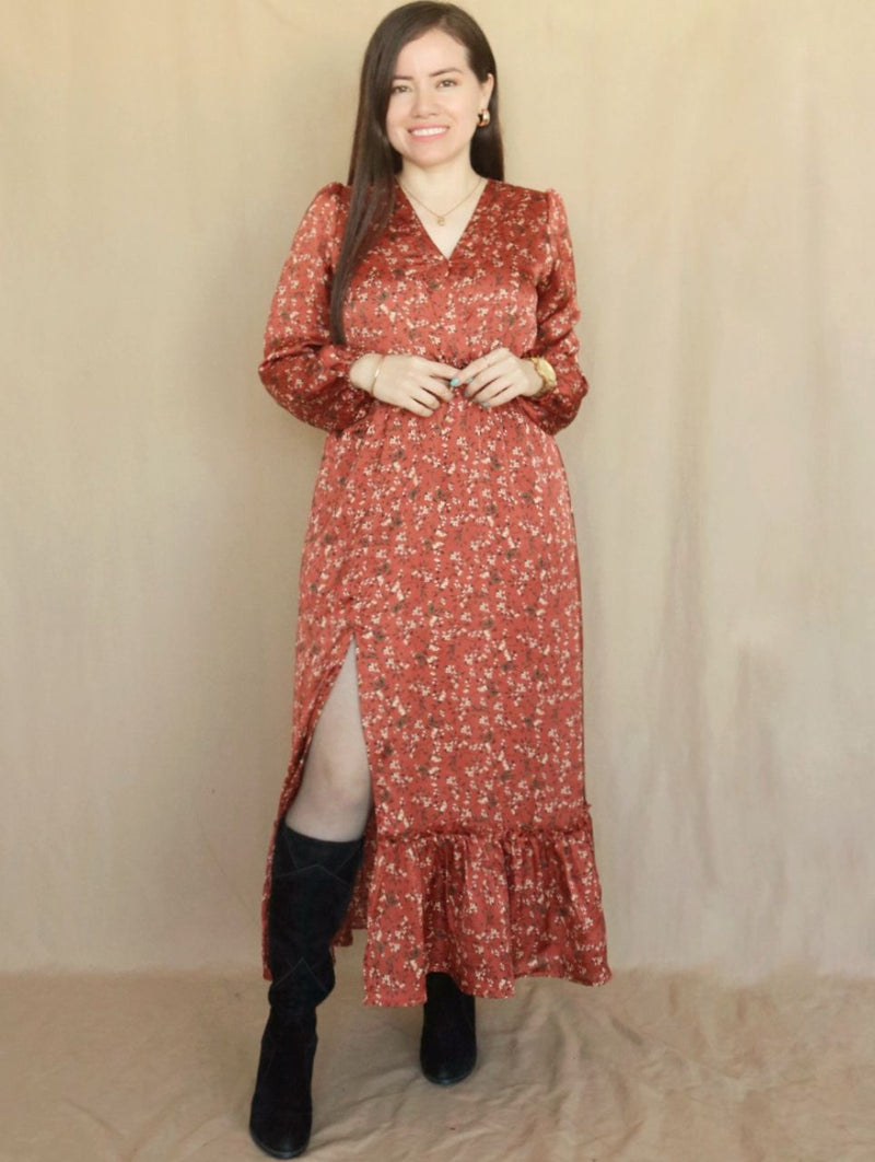 MAXIVESTIDO 2 TIEMPOS ESTAMPADO LACRE