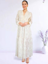 MAXIVESTIDO FULL BOBOS ESTAMPADO CREMOSO