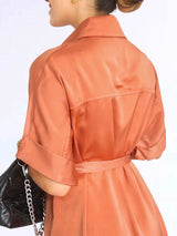 VESTIDO CORTO CAMISERO OVERSIZE MANDARINA ENTERO