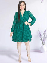 VESTIDO CORTO 2 CAPAS VERDE