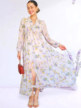 MAXIVESTIDO FULL BOBOS FLORES LILAS