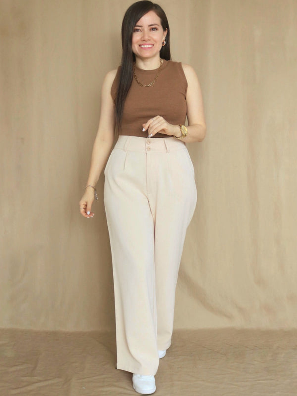 PANTALÓN PALAZO CON ELÁSTICO