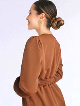 VESTIDO MIDI CAMISERO CON PRETINA TOFFEE