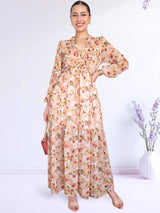 MAXIVESTIDO FULL BOBOS ESTAMPADO MELÓN