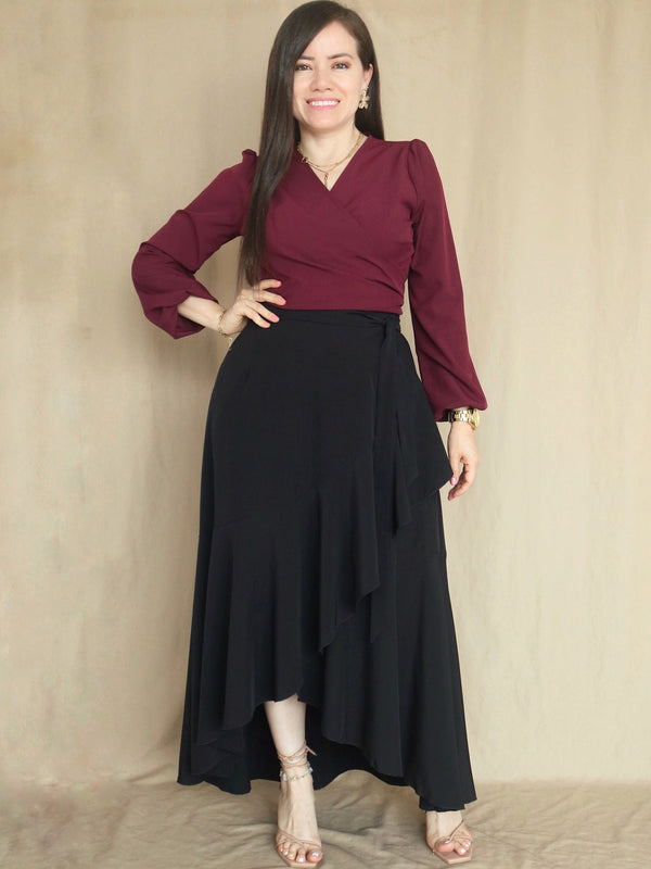 MAXIFALDA VUELOS GRANDES COLOR ENTERO