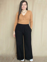 PANTALÓN BUZO PALAZO NEGRO