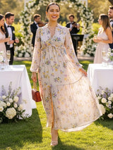 MAXIVESTIDO FULL BOBOS FLORES LILAS
