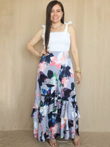 MAXIFALDA VUELOS PEQUEÑOS ESTAMPADA