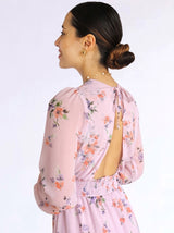 MAXIVESTIDO PRETINA MULTIAGUJA ESTAMPADO LILA